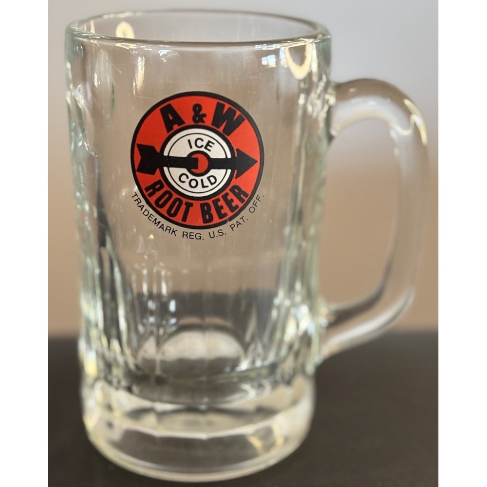 Vintage A&W Root Beer Glass Mug 6" Tall Bullseye Arrow Logo 1948-1958 AW Stein